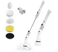 Ailgely Cepillo de limpieza eléctrico MultiElectric Spin Scrubber con 4 cabezales de repuesto ajustables y barra telescópica ajustable, batería de 4000 mAh para baño, suelo de baldosas y coche