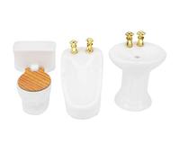 Ailgely Juego de Baño de Cerámica Exquisito en Miniatura para Casa Muñecas, Colección Muñecas, Bañera Blanca, Lavabo, Kit para Mini Casa 1/24 (#1)