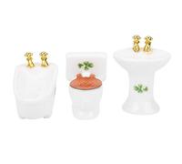 Ailgely Juego de Baño de Cerámica Exquisito en Miniatura para Casa Muñecas, Colección Muñecas, Bañera Blanca, Lavabo, Kit para Mini Casa 1/24 (#2)