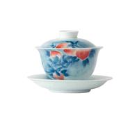 Ailien dijo que los juegos de té Kung Fu son fáciles de cubrir cuencos y tazas pintadas a mano (troqueles de melocotón) de 100 ml