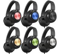AILIHEN Paquete de 6 Auriculares con Cable a Granel para la Escuela, Auriculares con micrófono para niños, Estudiantes, Adolescentes, Aula, Biblioteca, Chromebook, Laptop, Ajustables, Plegables,