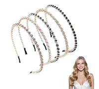 aililong Juego de 5 cinturones para el cabello cinturón para el cabello elástico de diamante de agua de moda, adecuado para bailar, fiestas, trabajo, accesorios para el cabello de alta gama de