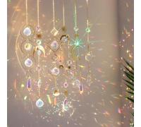 Aililong Juego de 6 atrapasueños de cristal, efecto arco iris para ventana, jardín, boda y decoración de fiestas, adornos colgantes de cristal para colgar como carillón de viento