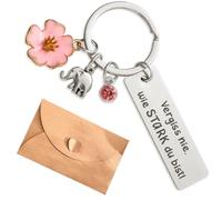 Aililong Llavero de Acero Inoxidable Grabado - Regalo para Novia, mamá, Hermana y Mujeres para cumpleaños, recupérate Pronto