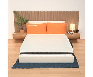 AILIME SRL Supremo Colchón Matrimonial 160x190, Alto 22 cm Ortopédico con Dispositivo Médico, Memoria Espuma da 2 cm, a 9 Zona e Losa en Aguaespuma 18 cm, Blanco