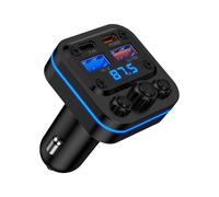 AILKIN Transmisor FM Bluetooth para coche, carga rápida de 54 W, cargador de coche Bluetooth 5.4 con múltiples puertos USB-C y USB-A, adaptador auxiliar para encendedor de cigarrillos de radio inalámb