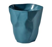 Ailler Papelera de plástico para oficina o dormitorio, irregular y respetuosa con el medio ambiente (azul marino)
