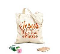 AILOONG A Jesús le encanta este desastre Bolsas de lona con estampados personalizables Tela de 340g/m² de grosor Combina con la ropa