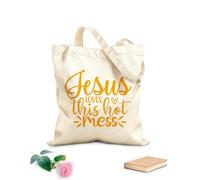 AILOONG A Jesús le encanta este desastre Bolsas de lona con estampados personalizables Tela de 340g/m² de grosor Combina con la ropa