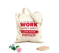 AILOONG Ama a tu familia, trabaja muy duro, vive tu pasión. Bolsas de lona con estampados personalizables Tela de 340g/m² de grosor Combina con la ropa