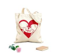 AILOONG Amor eterno, pareja, calavera, corazón, estrellas Bolsa de lona sin blanquear Tela de 340g/m² de grosor Se usa como bolsa de herramientas