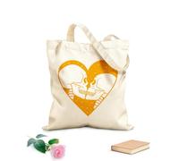 AILOONG Amor eterno, pareja, calavera, corazón, estrellas Bolsa de lona sin blanquear Tela de 340g/m² de grosor Se usa como bolsa de herramientas