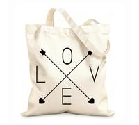 AILOONG Amor Palabra Flechas Corazones Romántico ación Bolsa de lona sin blanquear Tela de 12 oz de grosor Se usa como bolsa de herramientas 31x36cm Mediano