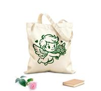 AILOONG Ángel Cupido volando con un ramo de flores en sus manos Bolsa de lona para vino Tela de 340g/m² de grosor Combina con la ropa