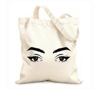 AILOONG Artista de maquillaje Cejas Pestañas Belleza Ojos Bolsa de compras de lona de algodón Tela de 12 oz de grosor Se usa como bolsa de regalo 31x36cm Mediano