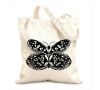 AILOONG Astrología surrealista de la mariposa Bolsa de tela con asa plana Tela de 12 oz de grosor Sustituye a la mochila escolar 31x36cm Mediano