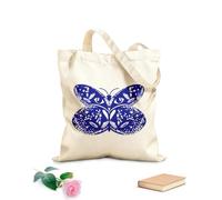 AILOONG Astrología surrealista de la mariposa Bolsa de tela con asa plana Tela de 340g/m² de grosor Sustituye a la mochila escolar