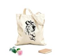 AILOONG Astronauta espacial Universo Pulgares arriba Bolsa de lona para vino Tela de 12 oz de grosor Combina con la ropa 25x30cm Pequeño