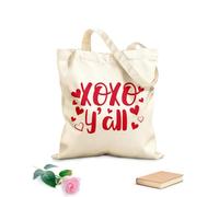 AILOONG Besos y abrazos a todos con corazones Bolsa de lona con fondo reforzado Tela de 340g/m² de grosor Se usa como bolsa de regalo