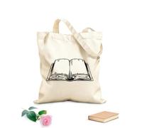 AILOONG Biblioteca de lectura de literatura de libros abiertos Bolsa de lona Tela de 12 oz de grosor Sustituye a la mochila escolar 35x40cm Grande