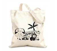 AILOONG Bienvenidos a la jungla Citas para niños Niños Bolsa de lona para vino Tela de 12 oz de grosor Combina con la ropa 31x36cm Mediano