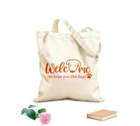 AILOONG Bienvenidos a nuestra casa, bienvenidos, esperamos que les guste el perro. Bolsa de lona con fondo reforzado Tela de 340g/m² de grosor Se usa como bolsa de regalo