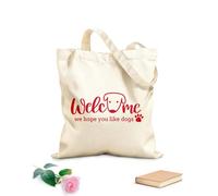 AILOONG Bienvenidos a nuestra casa, bienvenidos, esperamos que les guste el perro. Bolsa de lona con fondo reforzado Tela de 340g/m² de grosor Se usa como bolsa de regalo