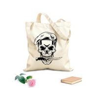 AILOONG Boina de calavera con esqueleto de cuchillo Bolsa de lona sin blanquear Tela de 12 oz de grosor Se usa como bolsa de herramientas 31x36cm Mediano