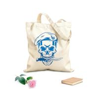 AILOONG Boina de calavera con esqueleto de cuchillo Bolsa de lona sin blanquear Tela de 340g/m² de grosor Se usa como bolsa de herramientas