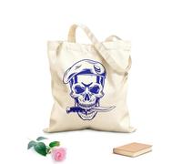 AILOONG Boina de calavera con esqueleto de cuchillo Bolsa de lona sin blanquear Tela de 340g/m² de grosor Se usa como bolsa de herramientas