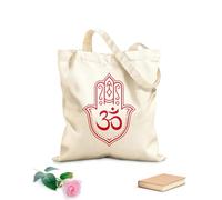 AILOONG Bolsa de compras de lona de algodón Amuleto de la mano de Dios Hamsa, talismán judaísmo zen Tela de 340g/m² de grosor Se usa como bolsa de regalo
