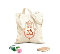 AILOONG Bolsa de compras de lona de algodón Amuleto de la mano de Dios Hamsa, talismán judaísmo zen Tela de 340g/m² de grosor Se usa como bolsa de regalo