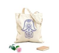 AILOONG Bolsa de compras de lona de algodón Amuleto Hamsa de la mano de Dios Judaísmo Tela de 340g/m² de grosor Se usa como bolsa de regalo