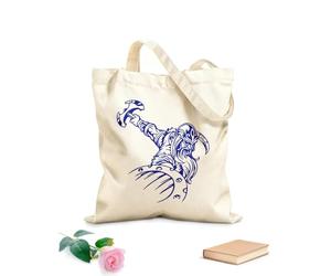 AILOONG Bolsa de compras de lona de algodón Arma bárbara del guerrero vikingo medieval Tela de 340g/m² de grosor Se usa como bolsa de regalo