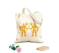 AILOONG Bolsa de compras de lona de algodón Arma del ejército de los caballeros guerreros medievales Tela de 340g/m² de grosor Se usa como bolsa de regalo
