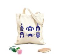 AILOONG Bolsa de compras de lona de algodón Armadura de cascos vikingos, gladiadores, caballeros y guerreros medievales Tela de 340g/m² de grosor Se usa como bolsa de regalo