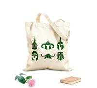 AILOONG Bolsa de compras de lona de algodón Armadura de cascos vikingos, gladiadores, caballeros y guerreros medievales Tela de 340g/m² de grosor Se usa como bolsa de regalo