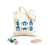 AILOONG Bolsa de compras de lona de algodón Armadura de cascos vikingos, gladiadores, caballeros y guerreros medievales Tela de 340g/m² de grosor Se usa como bolsa de regalo