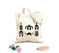 AILOONG Bolsa de compras de lona de algodón Armadura de cascos vikingos, gladiadores, caballeros y guerreros medievales Tela de 12 oz de grosor Se usa como bolsa de regalo 25x30cm Pequeño