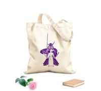 AILOONG Bolsa de compras de lona de algodón Armadura de guerrero japonés samurái Ninja oriental Tela de 340g/m² de grosor Se usa como bolsa de regalo