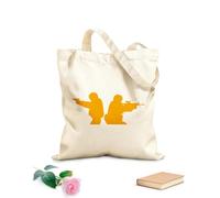 AILOONG Bolsa de compras de lona de algodón Armas militares del ejército de soldados estadounidenses Tela de 340g/m² de grosor Se usa como bolsa de regalo