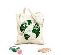 AILOONG Bolsa de compras de lona de algodón Atlas del mapa mundial Continentes África Europa América del Norte Tela de 340g/m² de grosor Se usa como bolsa de regalo