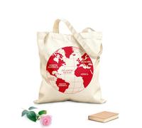 AILOONG Bolsa de compras de lona de algodón Atlas del mapa mundial Continentes África Europa América del Norte Tela de 340g/m² de grosor Se usa como bolsa de regalo
