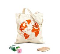 AILOONG Bolsa de compras de lona de algodón Atlas del mapa mundial Continentes África Europa América del Norte Tela de 340g/m² de grosor Se usa como bolsa de regalo