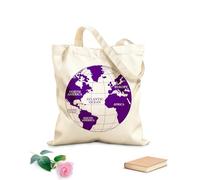 AILOONG Bolsa de compras de lona de algodón Atlas del mapa mundial Continentes África Europa América del Norte Tela de 340g/m² de grosor Se usa como bolsa de regalo