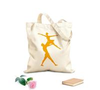 AILOONG Bolsa de compras de lona de algodón Ballet Teatro Música Danza Silueta Pareja Bailando Tela de 340g/m² de grosor Se usa como bolsa de regalo