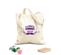 AILOONG Bolsa de compras de lona de algodón Barbería Belleza Tijeras Bigote Barbería Peluquería Tela de 340g/m² de grosor Se usa como bolsa de regalo