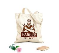 AILOONG Bolsa de compras de lona de algodón Barbería tradicional Master Man's Hair Studio Tela de 340g/m² de grosor Se usa como bolsa de regalo
