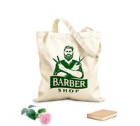 AILOONG Bolsa de compras de lona de algodón Barbería tradicional Master Man's Hair Studio Tela de 340g/m² de grosor Se usa como bolsa de regalo