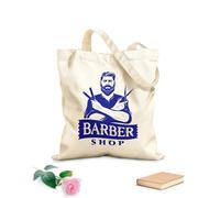 AILOONG Bolsa de compras de lona de algodón Barbería tradicional Master Man's Hair Studio Tela de 340g/m² de grosor Se usa como bolsa de regalo